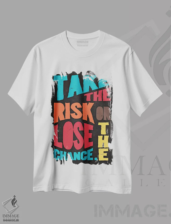 تیشرت سفید طرح دار ریسک کن، هنر دیجیتال اثر دورو آرت | فروشگاه ایماژ