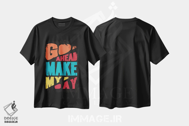 تیشرت مشکی طرح دار ادامه بده، هنر دیجیتال اثر دورو آرت | immage.ir