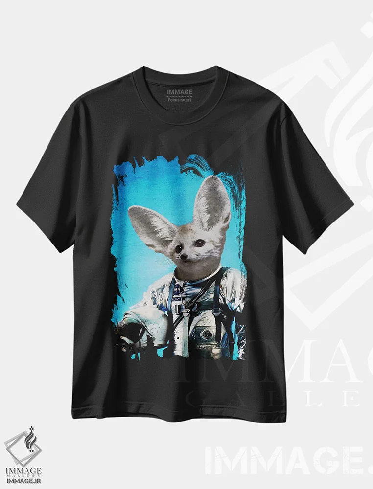 تیشرت مشکی طرح دار کاپیتان فنک اثر دورو آرت | فروشگاه ایماژ