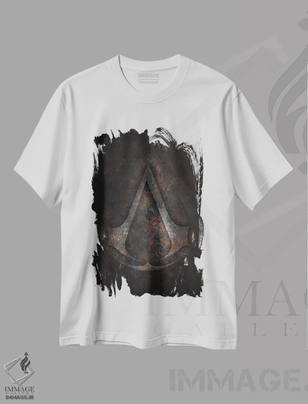 تیشرت سفید طرح دار فرقه اساسین ها، هنر دیجیتال اثر دورو آرت | فروشگاه ایماژ