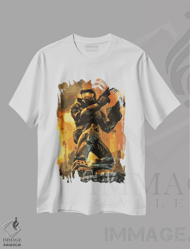 تیشرت سفید طرح دار جان-۱۱۷، هنر دیجیتال اثر دورو آرت | فروشگاه ایماژ