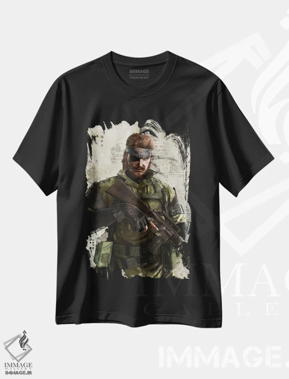 تیشرت مشکی طرح دار مار آبرنگی، هنر دیجیتال اثر دورو آرت | immage.ir