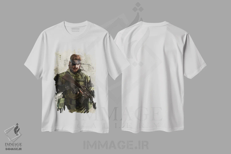 تیشرت سفید طرح دار مار آبرنگی، هنر دیجیتال اثر دورو آرت | فروشگاه ایماژ