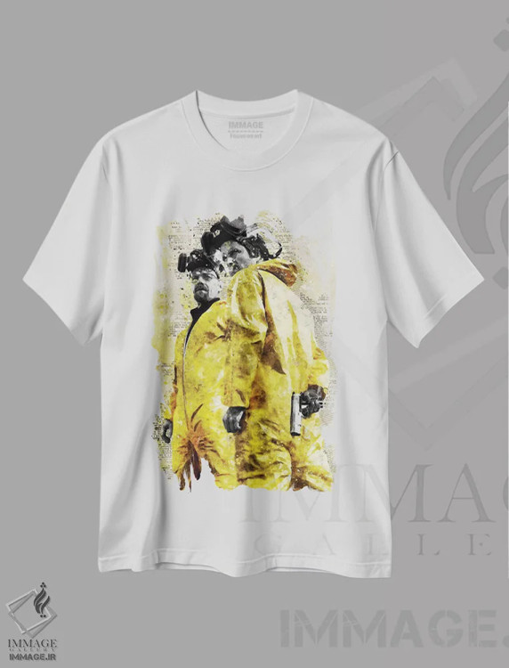 تیشرت سفید طرح دار والتر و جسی آبرنگی، هنر دیجیتال اثر دورو آرت | immage.ir