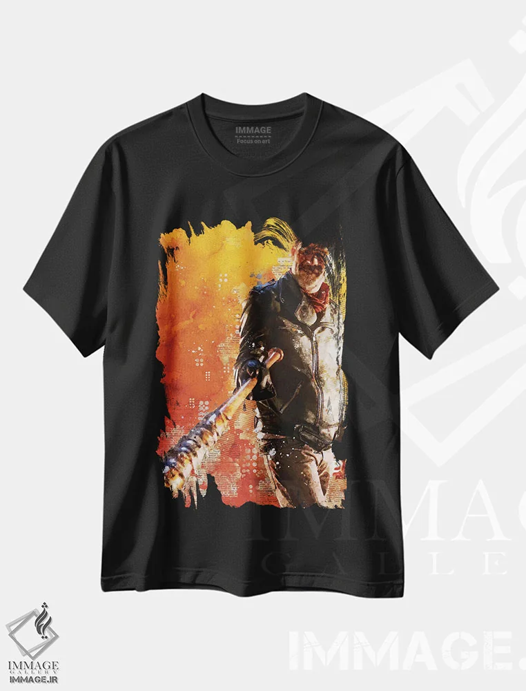 تیشرت مشکی طرح دار نیگان و لوسی آل آبرنگی، هنر دیجیتال اثر دورو آرت | immage.ir