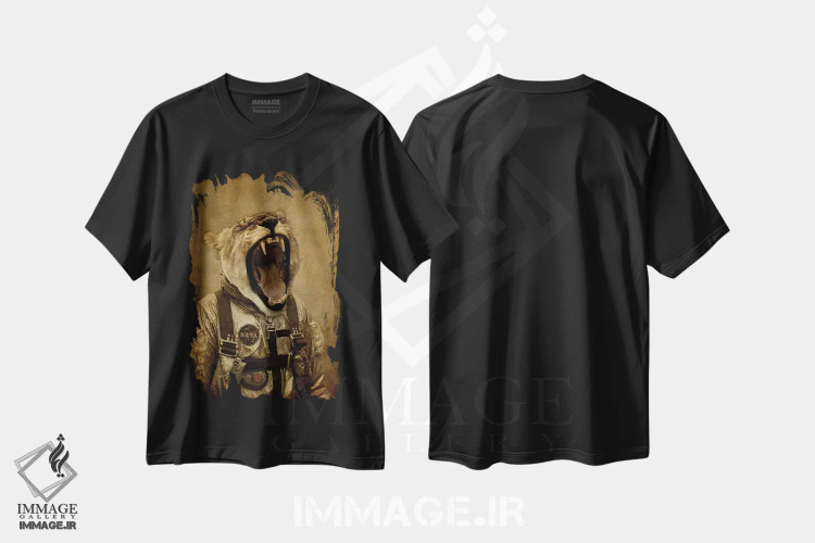 تیشرت مشکی طرح دار غرش فضایی، هنر دیجیتال اثر دورو آرت | immage.ir