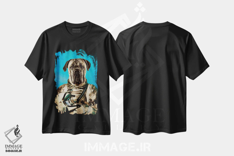 تیشرت مشکی طرح دار مسافر فضایی، هنر دیجیتال اثر دورو آرت | فروشگاه ایماژ