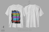 تیشرت سفید طرح دار اسپانسرهای ماشین نئونی II، هنر دیجیتال اثر دورو آرت | immage.ir