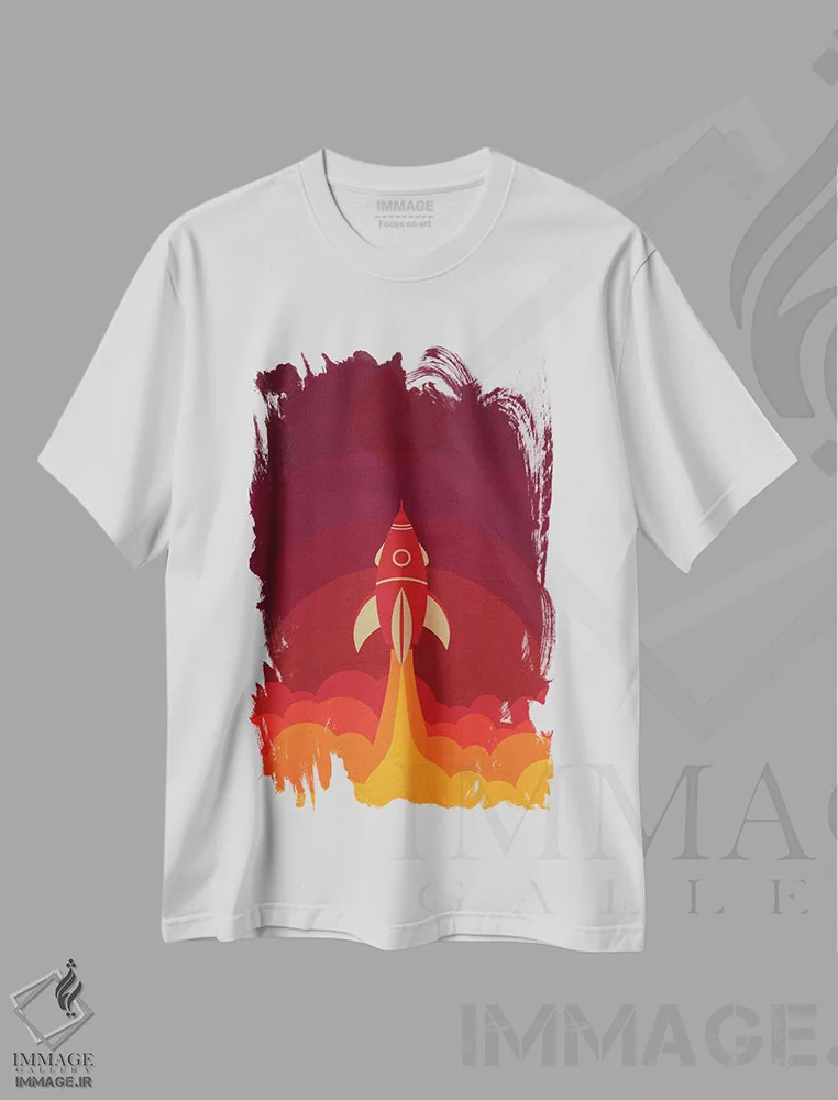 تیشرت سفید طرح دار به سوی ماه اثر دورو آرت | immage.ir