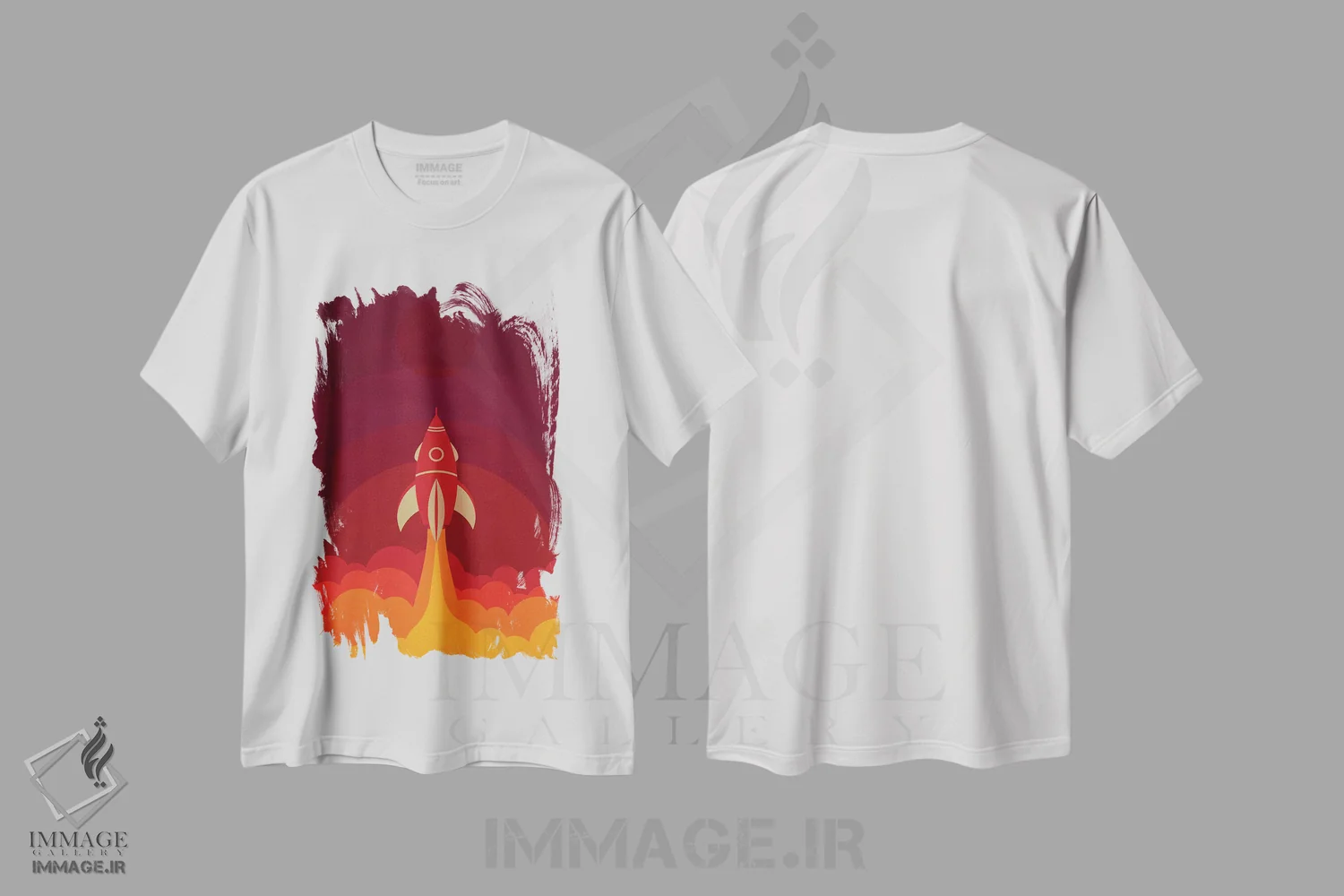 تیشرت سفید طرح دار به سوی ماه اثر دورو آرت | immage.ir