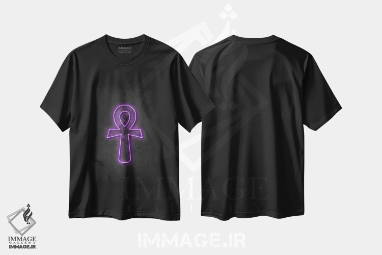 تیشرت مشکی طرح دار عنخ، هنر دیجیتال اثر دورو آرت | immage.ir