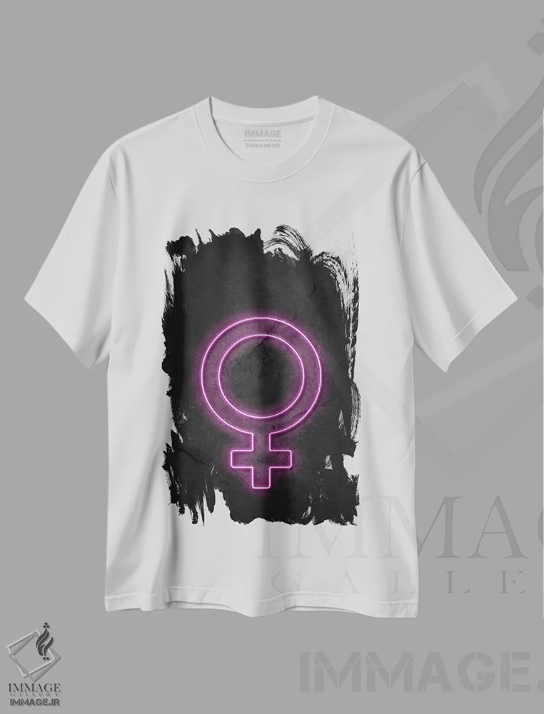 تیشرت سفید طرح دار زن، هنر دیجیتال اثر دورو آرت | فروشگاه ایماژ