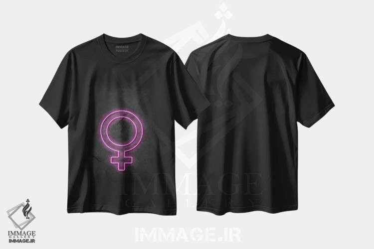 تیشرت مشکی طرح دار زن، هنر دیجیتال اثر دورو آرت | immage.ir