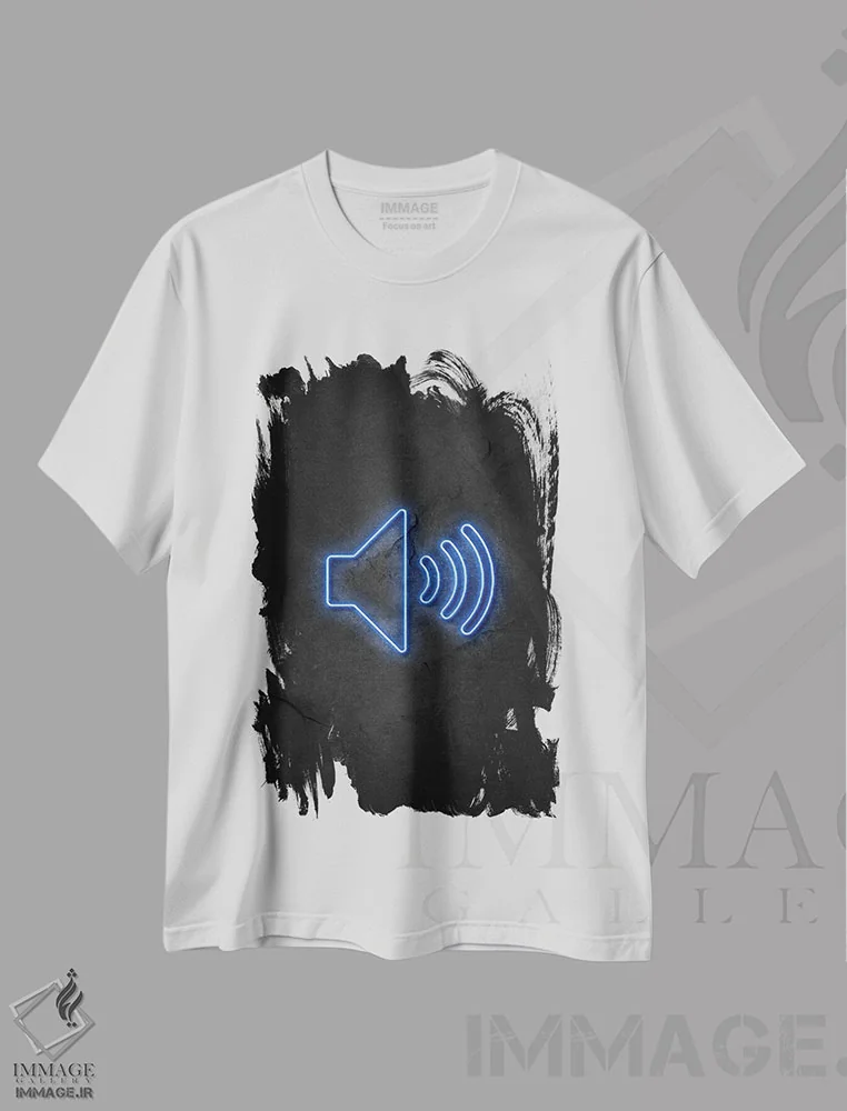 تیشرت سفید طرح دار صدای موبایل، هنر دیجیتال اثر دورو آرت | فروشگاه ایماژ