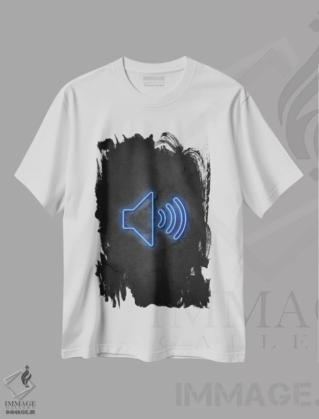 تیشرت سفید طرح دار صدای موبایل، هنر دیجیتال اثر دورو آرت | فروشگاه ایماژ