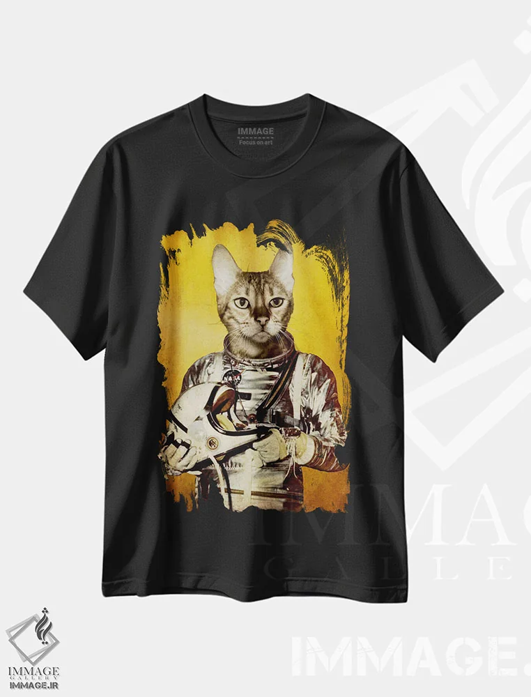 تیشرت مشکی طرح دار رویایت را دنبال کن اثر دورو آرت | فروشگاه ایماژ