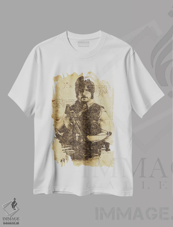 تیشرت سفید طرح دار دیکسون داوینچی، وینتیج و رترو اثر دورو آرت | immage.ir