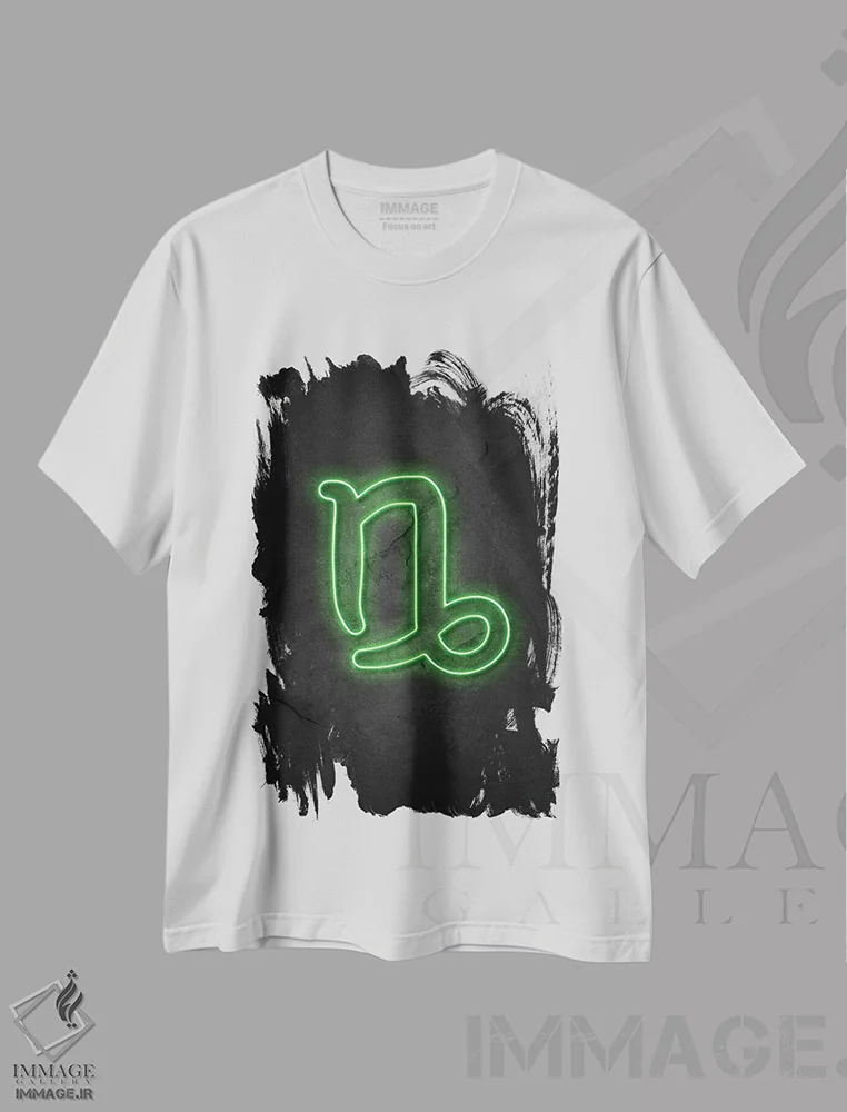 تیشرت سفید طرح دار برج جدی، هنر دیجیتال اثر دورو آرت | immage.ir