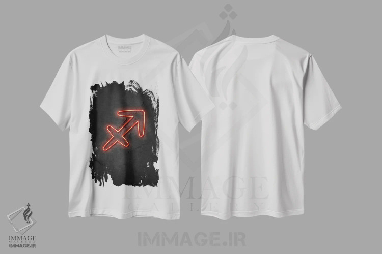 تیشرت سفید طرح دار برج قوس، هنر دیجیتال اثر دورو آرت | فروشگاه ایماژ