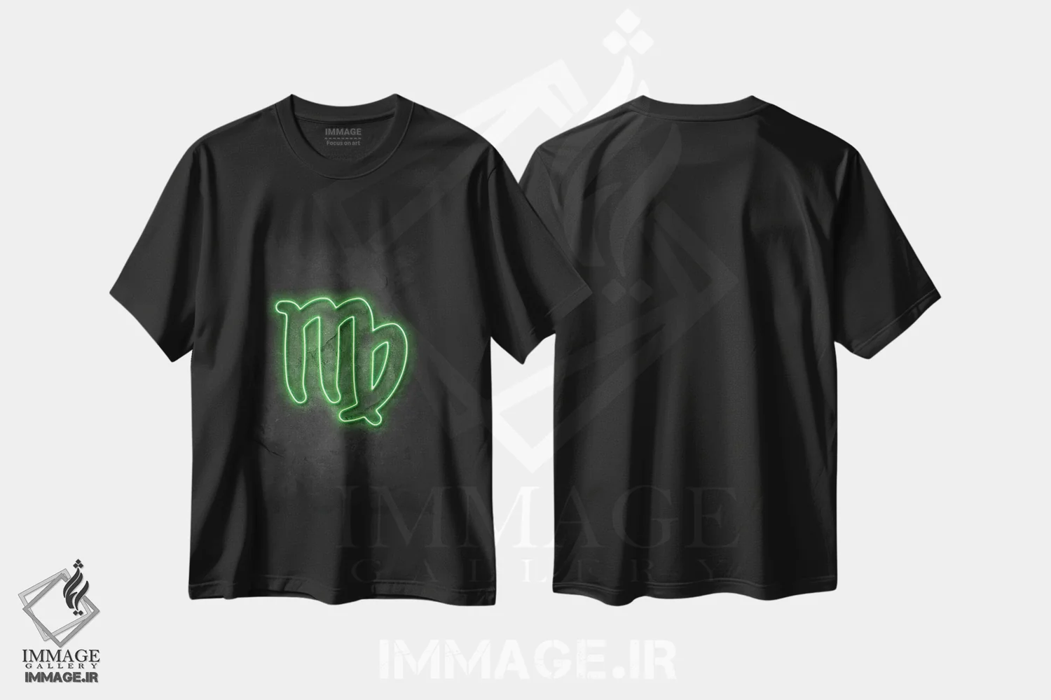 تیشرت مشکی طرح دار برج سنبله، هنر دیجیتال اثر دورو آرت | فروشگاه ایماژ