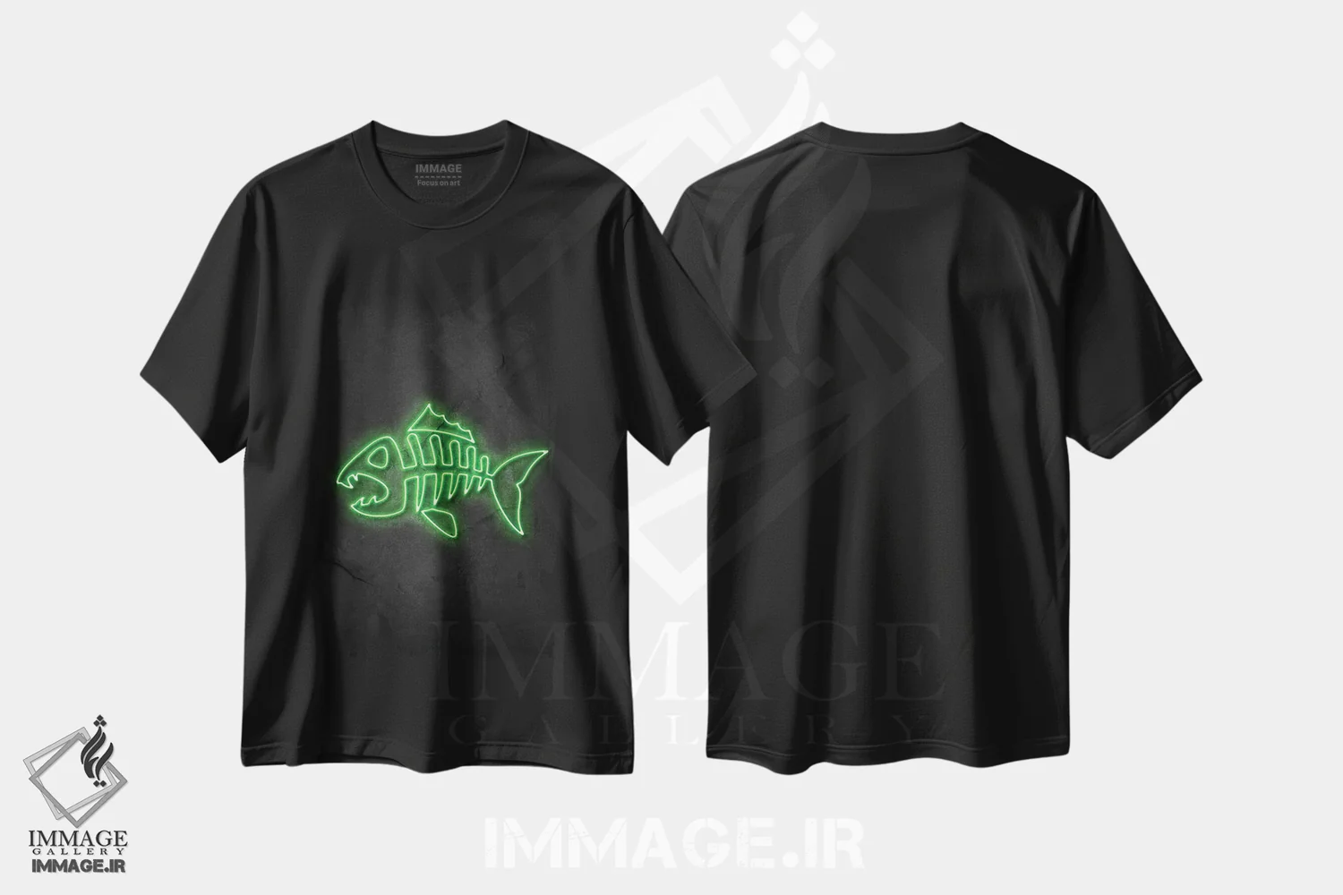 تیشرت مشکی طرح دار استخوان ماهی، هنر دیجیتال اثر دورو آرت | immage.ir