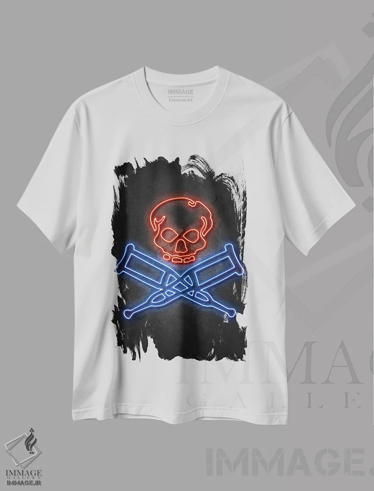 تیشرت سفید طرح دار الاغ کله شق، هنر دیجیتال اثر دورو آرت | immage.ir