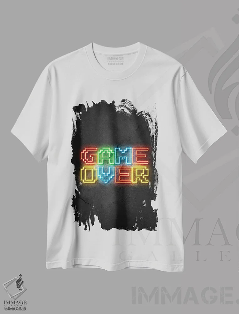 تیشرت سفید طرح دار پایان بازی، هنر دیجیتال اثر دورو آرت | فروشگاه ایماژ
