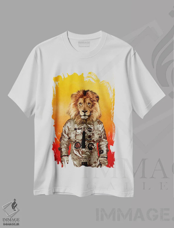 تیشرت سفید طرح دار پرواز کن، تزئینی اثر دورو آرت | immage.ir