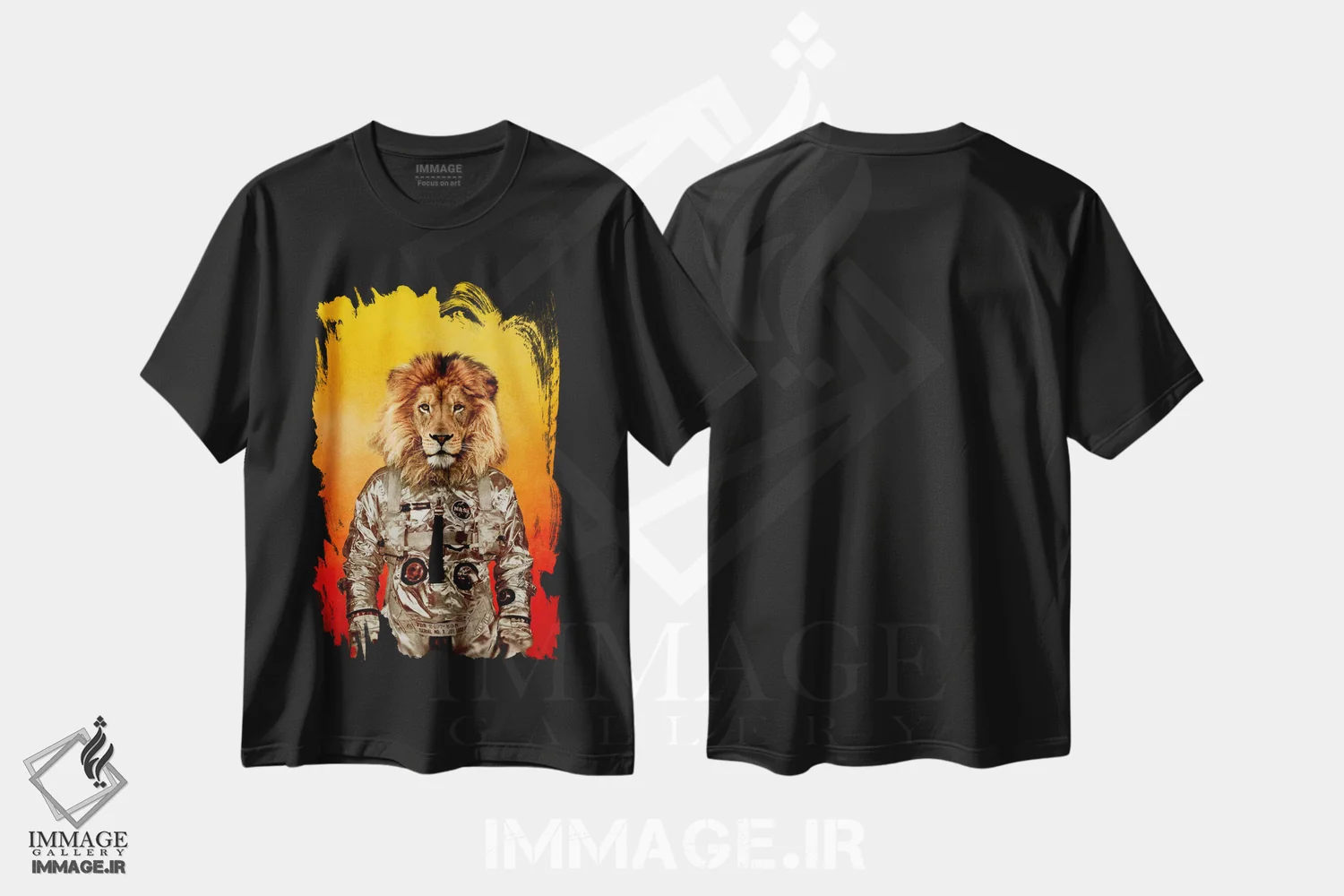 تیشرت مشکی طرح دار پرواز کن، تزئینی اثر دورو آرت | فروشگاه ایماژ