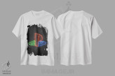 تیشرت سفید طرح دار لوگوی پلی استیشن، تزئینی اثر دورو آرت | immage.ir