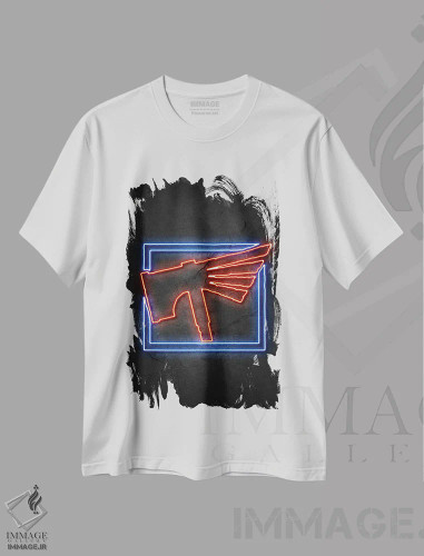 تیشرت سفید طرح دار وارهمر، تزئینی اثر دورو آرت | فروشگاه ایماژ