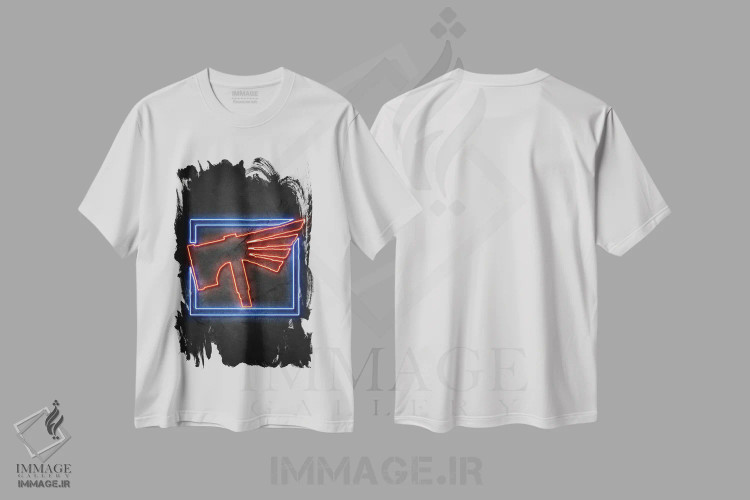 تیشرت سفید طرح دار وارهمر، تزئینی اثر دورو آرت | فروشگاه ایماژ