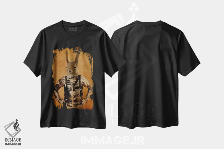 تیشرت مشکی طرح دار هازل، تزئینی اثر دورو آرت | immage.ir