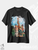 تیشرت مشکی طرح دار مسکو، دکور معاصر اثر دورو آرت | فروشگاه ایماژ