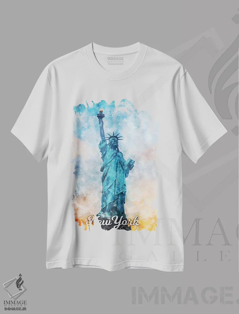 تیشرت سفید طرح دار نیویورک II، دکور معاصر اثر دورو آرت | فروشگاه ایماژ