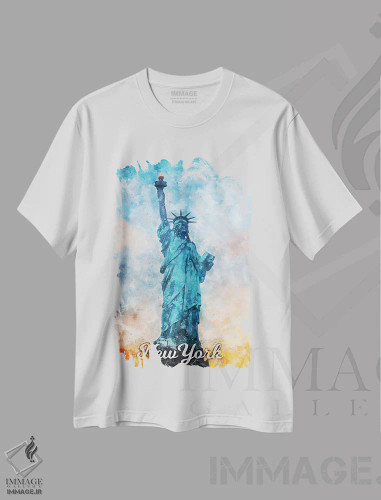 تیشرت سفید طرح دار نیویورک II، دکور معاصر اثر دورو آرت | فروشگاه ایماژ
