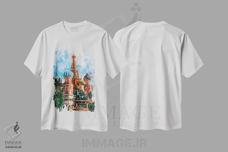 تیشرت سفید طرح دار مسکو، دکور معاصر اثر دورو آرت | immage.ir