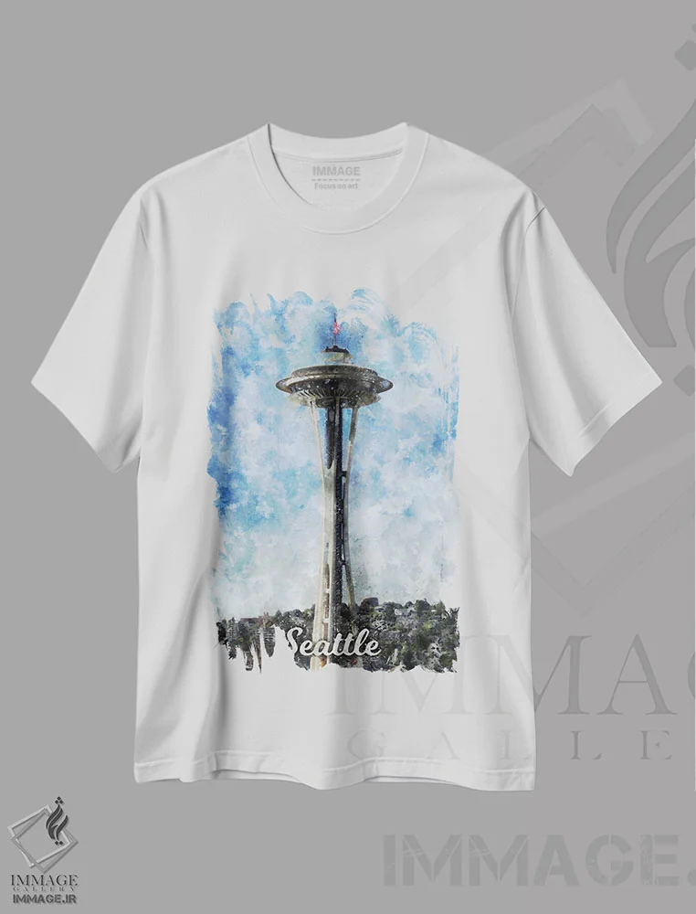 تیشرت سفید طرح دار سیاتل، دکور معاصر اثر دورو آرت | فروشگاه ایماژ