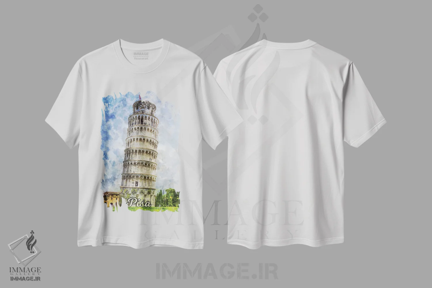 تیشرت سفید طرح دار پیزا، دکور معاصر اثر دورو آرت | immage.ir