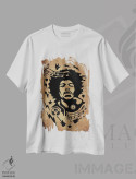 تیشرت سفید طرح دار هندریکس، تزئینی اثر دورو آرت | immage.ir