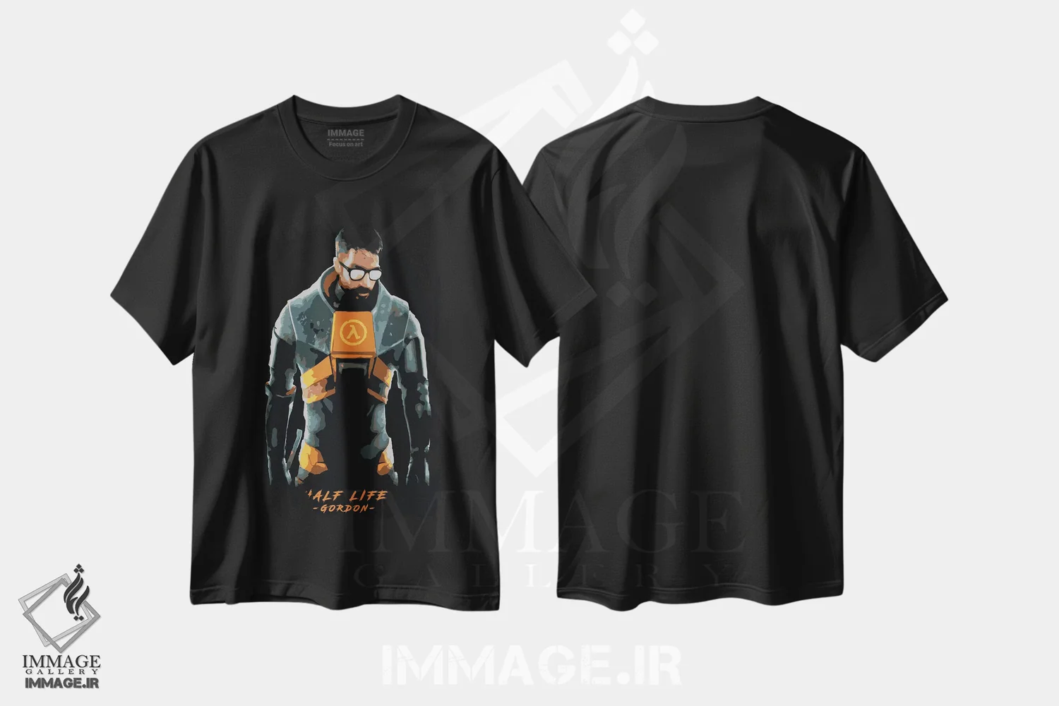 تیشرت مشکی طرح دار گوردون اثر دورو آرت | immage.ir