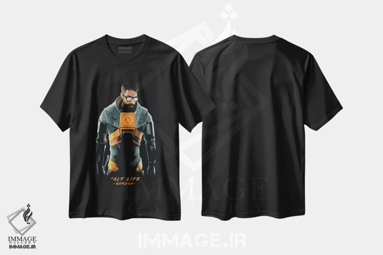 تیشرت مشکی طرح دار گوردون اثر دورو آرت | immage.ir