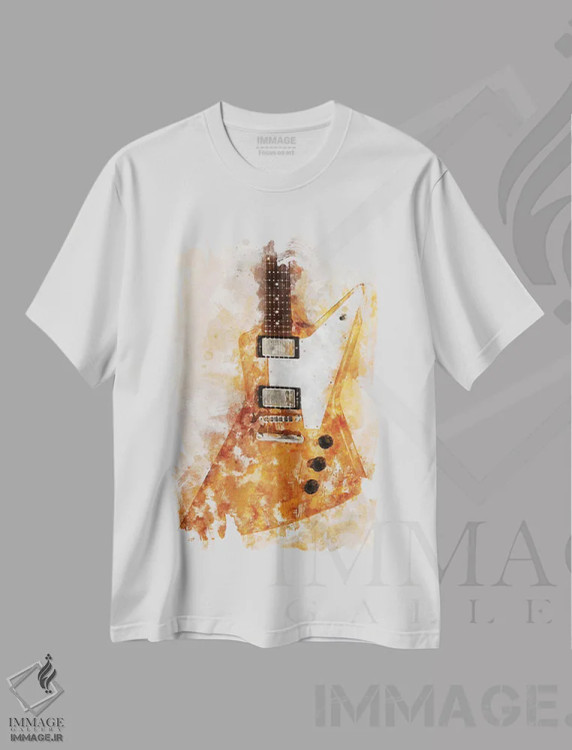 تیشرت سفید طرح دار اکسپلوررآبرنگی، تزئینی اثر دورو آرت | immage.ir
