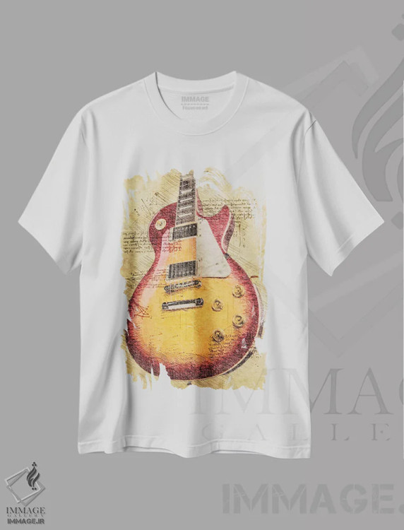 تیشرت سفید طرح دار لس پاول، تزئینی اثر دورو آرت | immage.ir