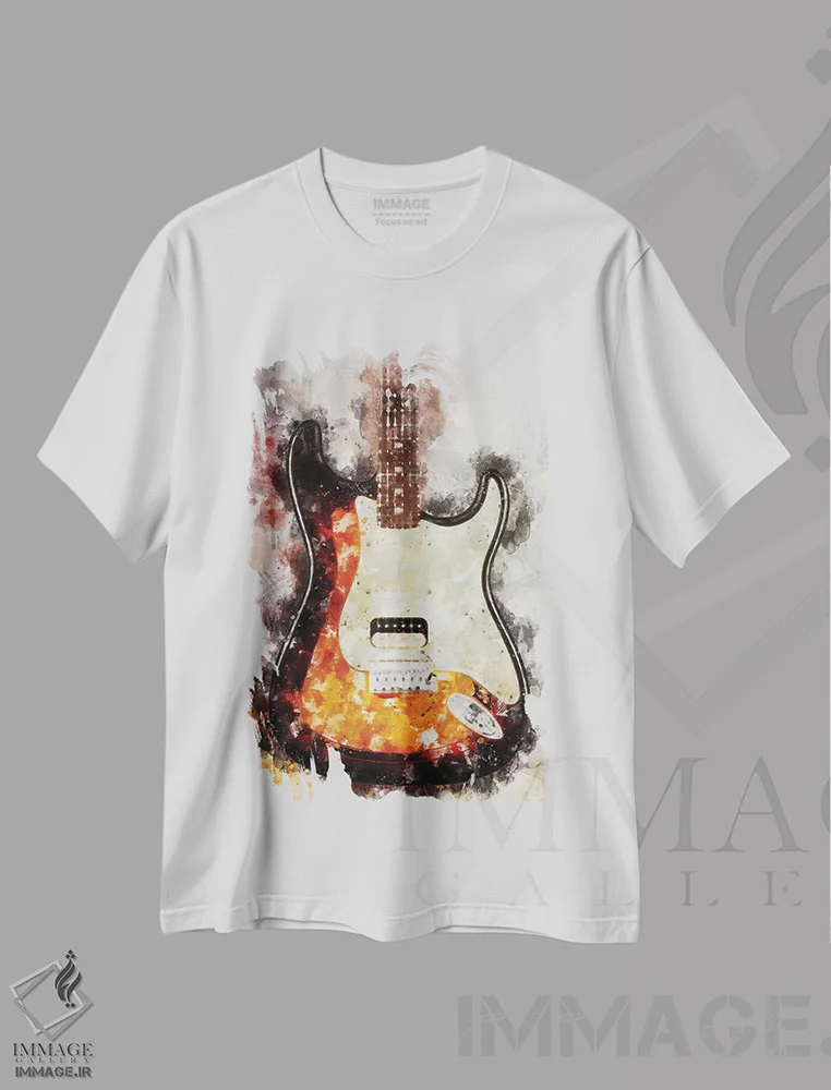 تیشرت سفید طرح دار استرتوکستر آبرنگی، تزئینی اثر دورو آرت | immage.ir