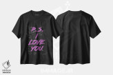تیشرت مشکی طرح دار دوستت دارم، هنر دیجیتال اثر دورو آرت | فروشگاه ایماژ