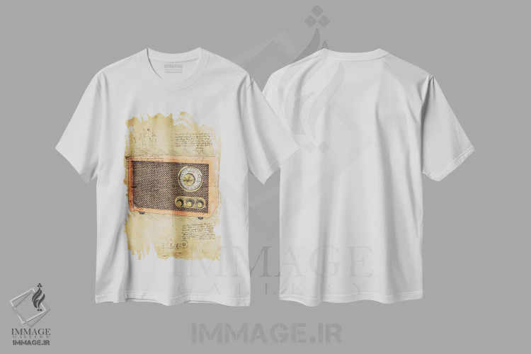 تیشرت سفید طرح دار رادیو III، تزئینی اثر دورو آرت | immage.ir