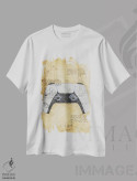 تیشرت سفید طرح دار دسته بازی، تزئینی اثر دورو آرت | فروشگاه ایماژ