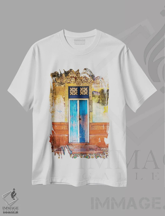 تیشرت سفید طرح دار در کامبوجی، مدیوم اثر دیو بومن | فروشگاه ایماژ