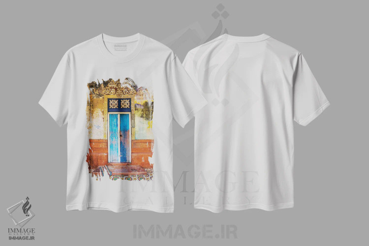 تیشرت سفید طرح دار در کامبوجی، مدیوم اثر دیو بومن | فروشگاه ایماژ